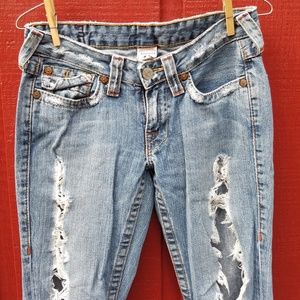 True Religion Distressed Bootcut Jeans